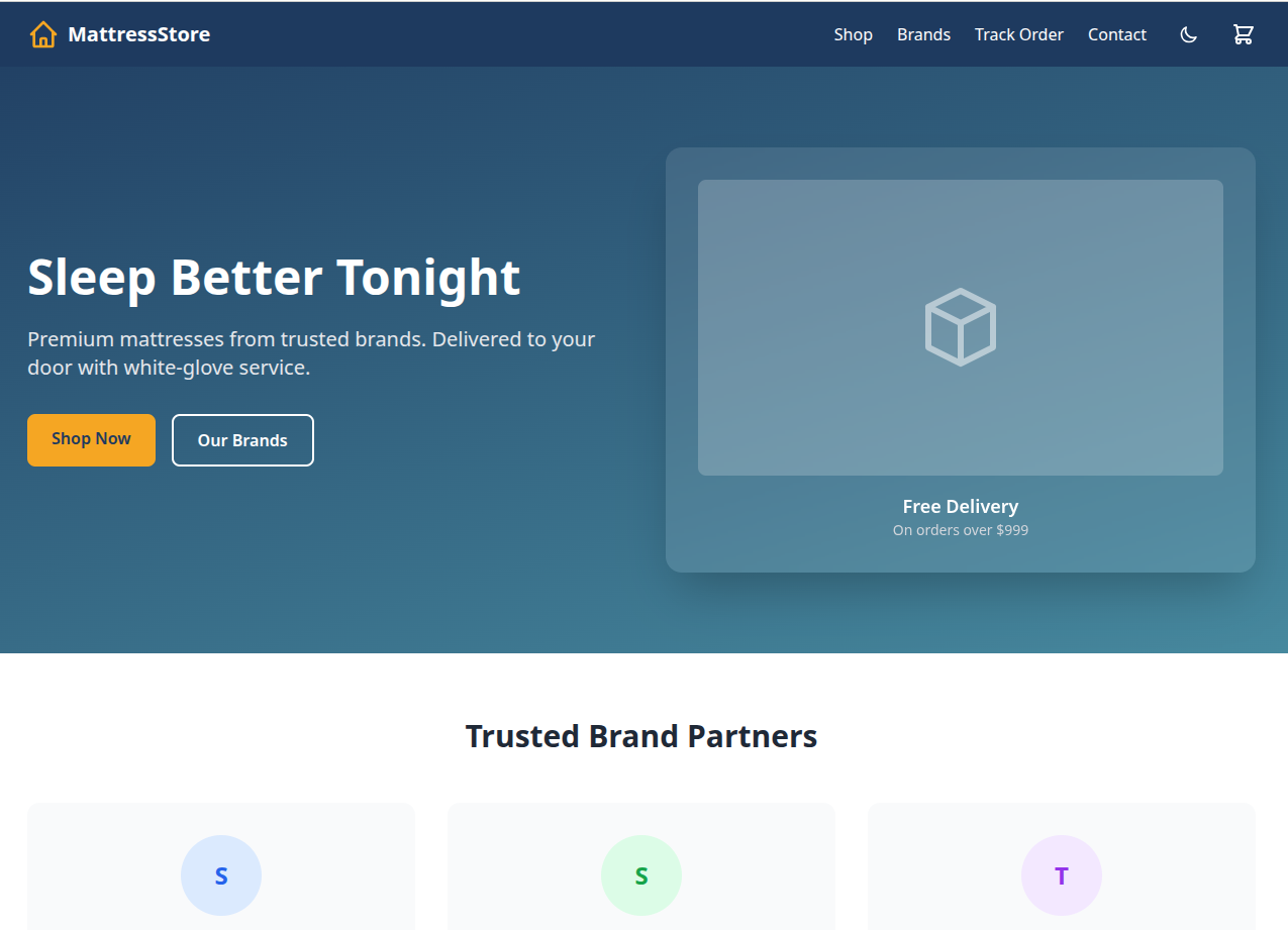 Mattress E-commerce Platform - Premium Sleep Solutions Showcase